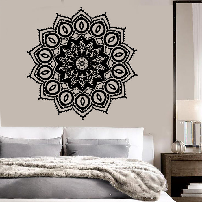 Vinyl Wall Decal Mandala Buddhism Hinduism Bedroom Decor Stickers Unique Gift (ig3554)