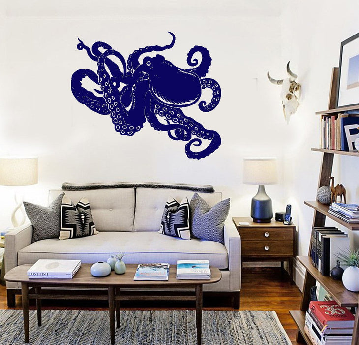 Octopus Vinyl Decal Marine Animal Sea Ocean Bathroom Wall Sticker Unique Gift (ig1965)