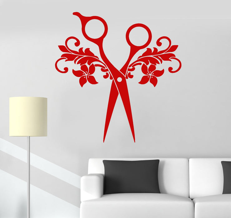 Wall Decal Vinyl Scissors Beauty Salon Hair Barbershop Stickers Unique Gift (ig3112)
