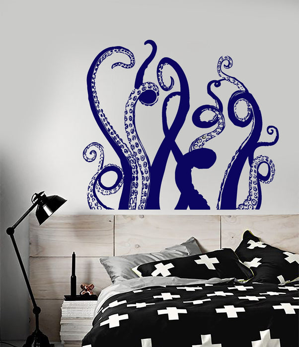 Vinyl Wall Decal Octopus Tentacles Marine Decor Bathroom Art Stickers Unique Gift (ig3104)