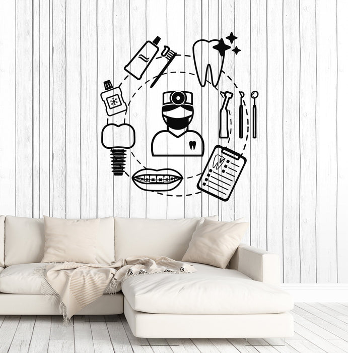 Vinyl Wall Decal Dental Care Dentist Teeth Сlinic Tools Stickers Mural Unique Gift (ig5072)