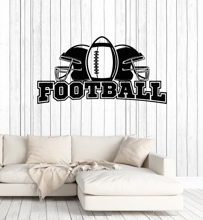 Vinyl Wall Decal Football Lettering Ball Helmets Sports Boy Room Stickers Mural Unique Gift (ig5181)