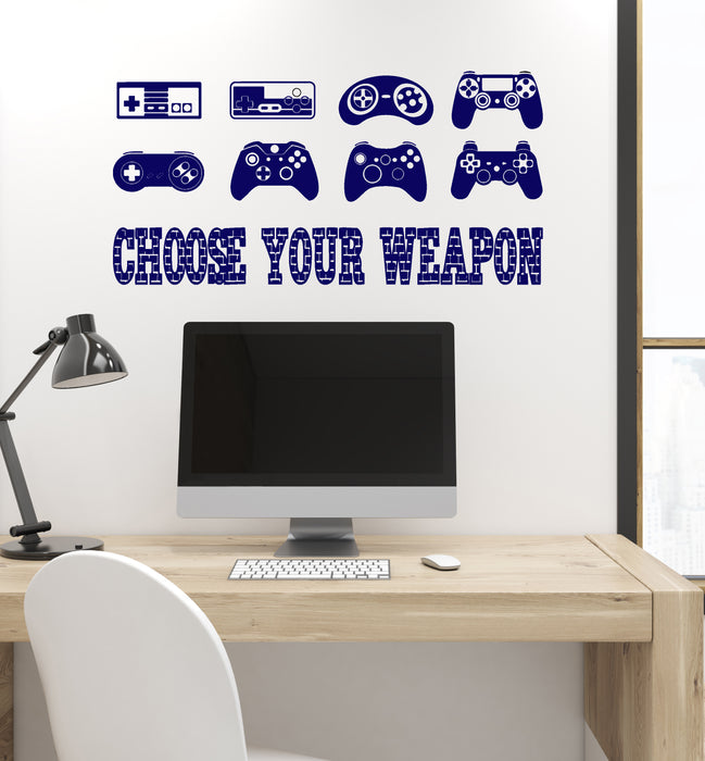 Vinyl Wall Decal Gaming Quote Joysticks Video Game Gamer Room Stickers Unique Gift (ig4500)
