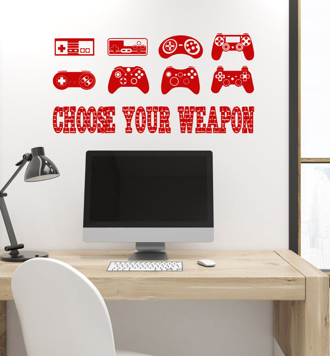 Vinyl Wall Decal Gaming Quote Joysticks Video Game Gamer Room Stickers Unique Gift (ig4500)