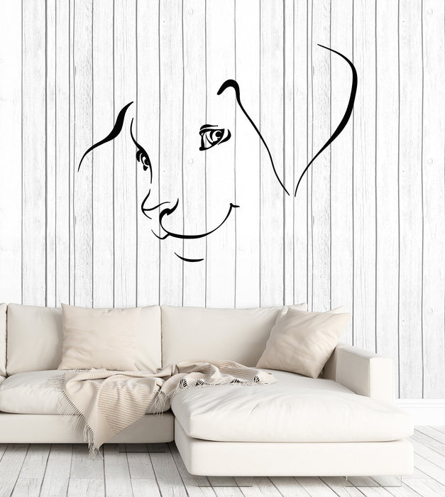 Vinyl Wall Decal Puppy Dog Head Animal Pet Shop Grooming Salon Stickers Mural Unique Gift (ig5173)