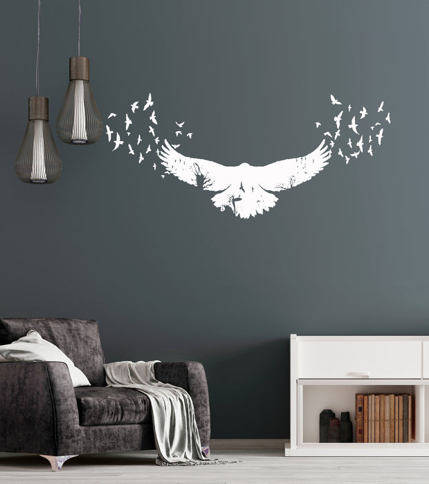 Vinyl Wall Decal Raven Birds Gothic Style Animals Nature Stickers Unique Gift (1336ig)