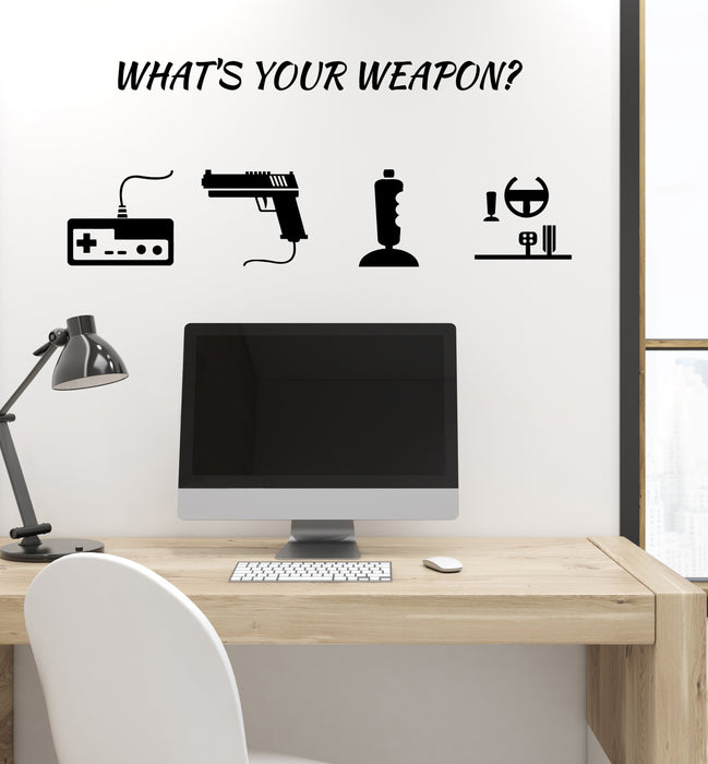 Vinyl Wall Decal Gamer Weapon Quote Video Games Controllers Gaming Art Stickers Mural Unique Gift (ig5130)