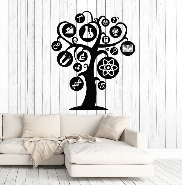 Vinyl Wall Decal Scientific Tree Science Lab School Scientist Stickers Mural Unique Gift (ig4969)