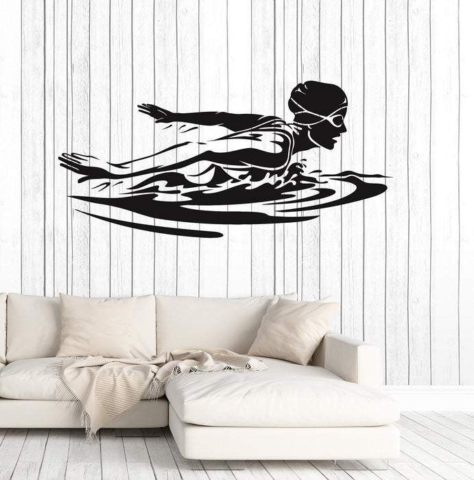 Vinyl Wall Decal Female Swimmer Woman Swimming Pool Swim Stickers Mural Unique Gift (ig4990)