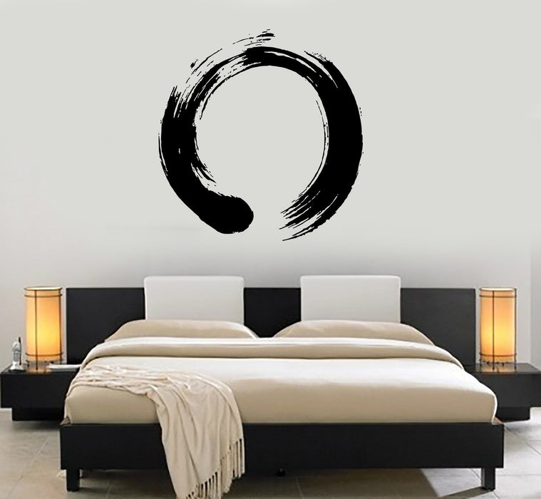 Decal Vinyl Wall Circle Enso Zen Calligraphy Japan Nirvana Living Room Interior (ig1713)