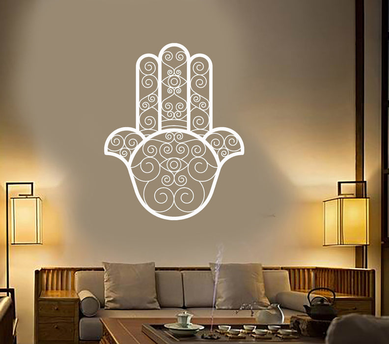 Vinyl Decal Wall Sticker Hamsa Amulet Arabic Protective Room Decor Beautiful Ornament Unique Gift (ig2082)