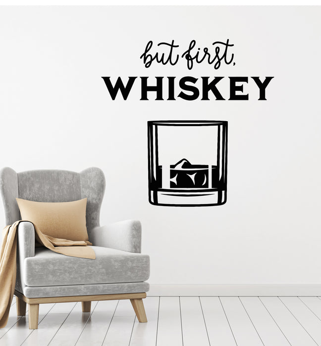Vinyl Wall Decal Whiskey Drinking Collection Alcohol Bar Pub Phrase Stickers Mural (g2358)
