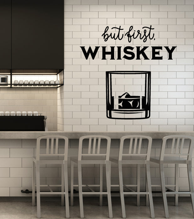 Vinyl Wall Decal Whiskey Drinking Collection Alcohol Bar Pub Phrase Stickers Mural (g2358)