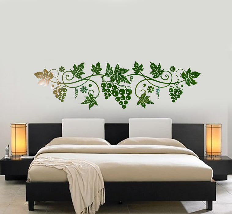Vinyl Wall Decal Grapevine Kitchen Decor Grapes Wine Shop Stickers (3878ig)