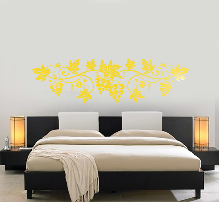 Vinyl Wall Decal Grapevine Kitchen Decor Grapes Wine Shop Stickers (3878ig)