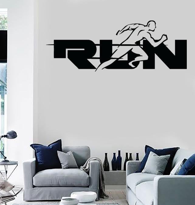 Vinyl Decal Wall Stickers Run Word Jogging Running Sport Health (z1658)