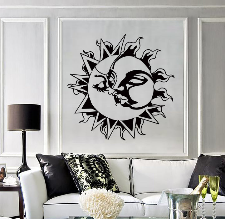 Vinyl Decal Wall Stickers Sun Kissing Moon Love Romantic Decor Bedroom Interior (z2210)