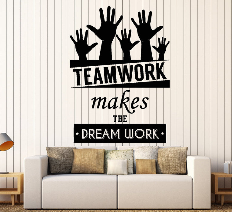 Cool Vinyl Decal Wall Sticker Office Quote Teamwork Makes The Dreamwork Decor Unique Gift (z3955)