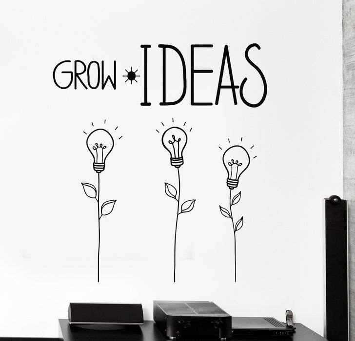 Wall Decal Motivation Quotes Grow Ideas Creative Flower Home Interior Unique Gift z4015