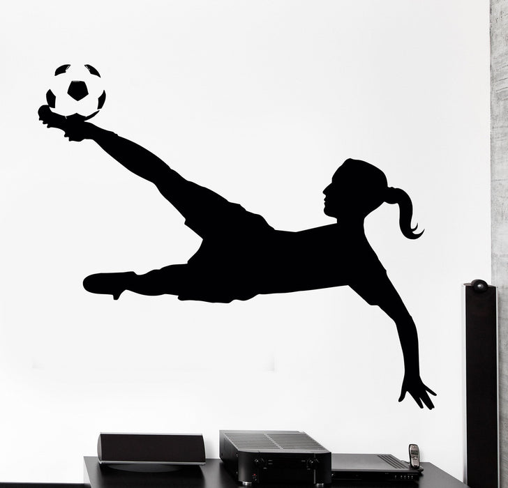 Wall Decal Football Soccer Girl Sport Home Interior Decor Unique Gift z4042