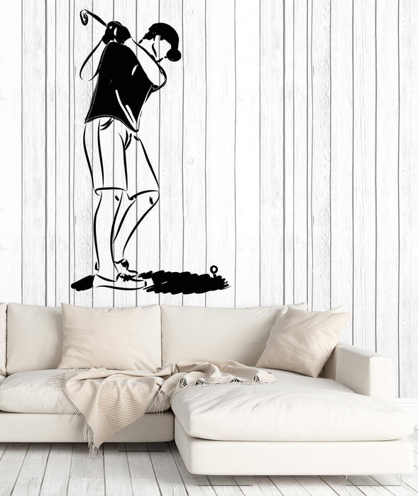 Wall Vinyl Decal Golf Game Player Golf Club Interior Decor Unique Gift z4588
