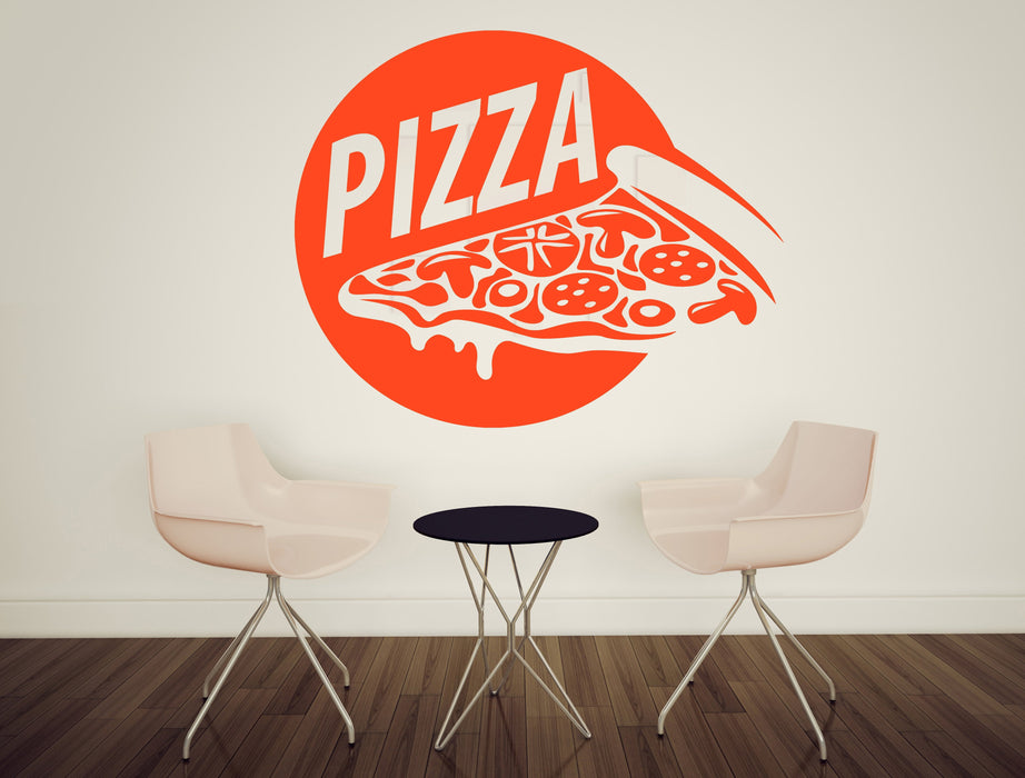 Wall Vinyl Decal Pizza Food Pizzeria Taste Cafe Restaurant Stickers Decor Unique Gift z4734