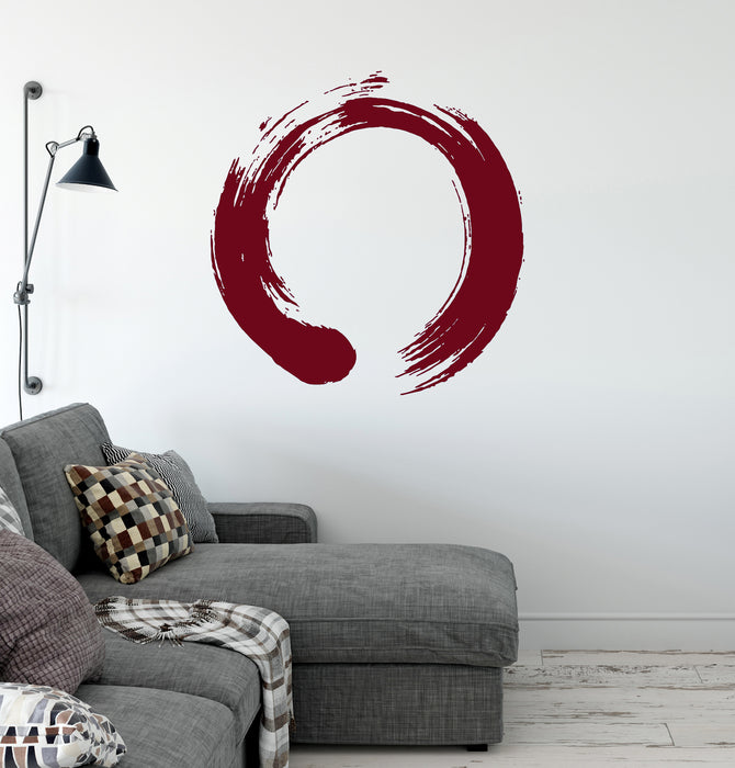 Decal Vinyl Wall Circle Enso Zen Calligraphy Japan Nirvana Living Room Interior (ig1713)
