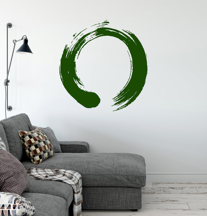 Decal Vinyl Wall Circle Enso Zen Calligraphy Japan Nirvana Living Room Interior (ig1713)