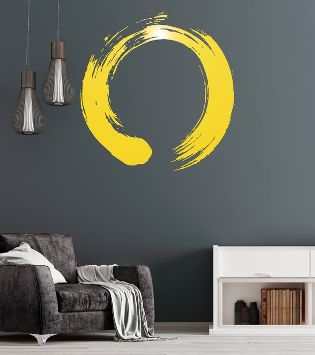 Decal Vinyl Wall Circle Enso Zen Calligraphy Japan Nirvana Living Room Interior (ig1713)
