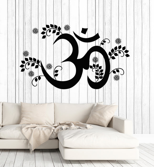 Vinyl Wall Decal Zen Om Mantra Yoga Hinduism Talisman Stickers Mural (g4964)
